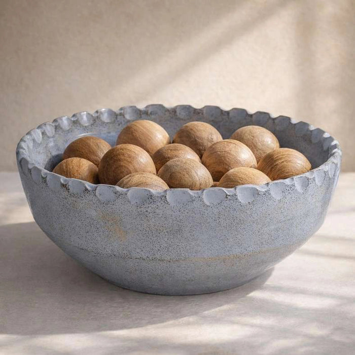 Zanzibar Terracotta Highgloss Decorative Bowl 25.4X25.4X10.16Cm - Grey