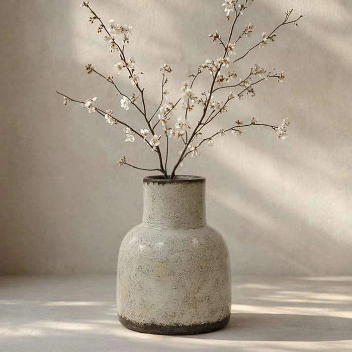 Zanzibar Terracotta Highgloss Vase 16.51X16.51X25.4Cm - Grey