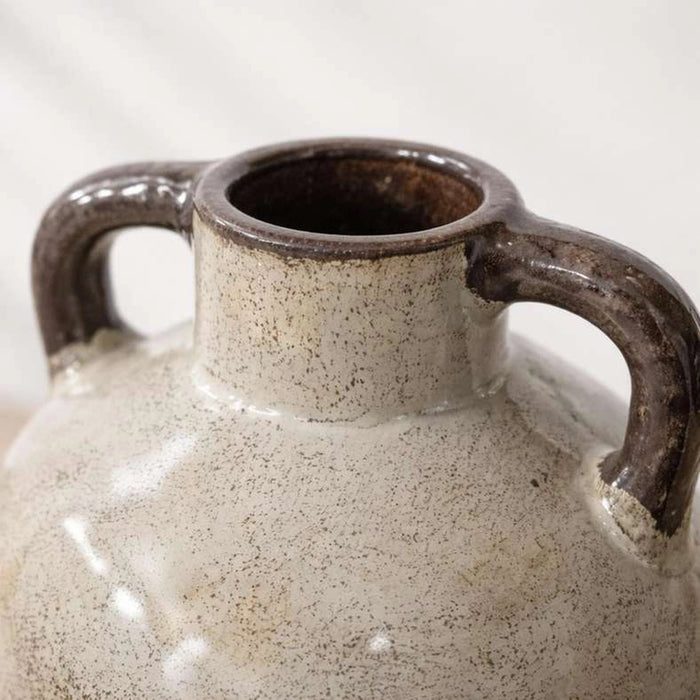 Zanzibar Terracotta Highgloss Vase With Handle 22.86X22.86X29.21Cm - Grey