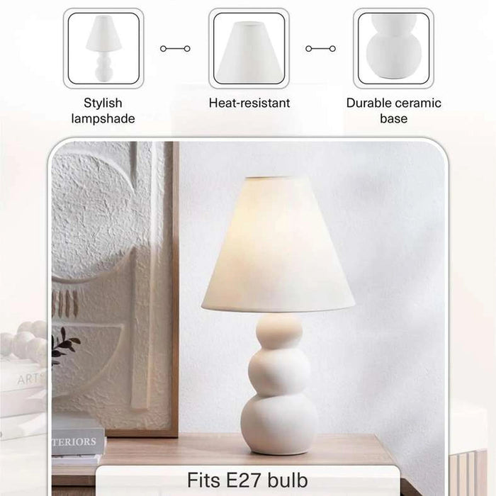 Zariya E27 Table Lamp - Cream Pan Home