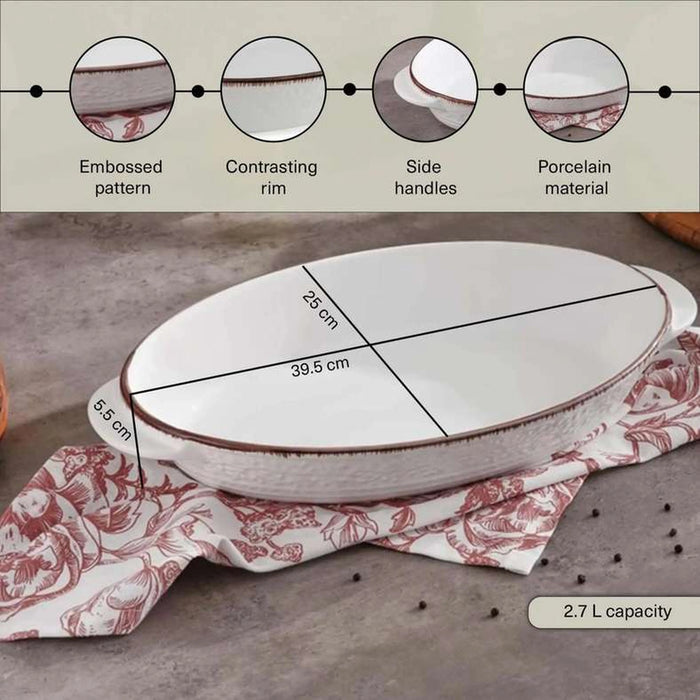 Zaryab Oval Baking Dish 2.7L - White