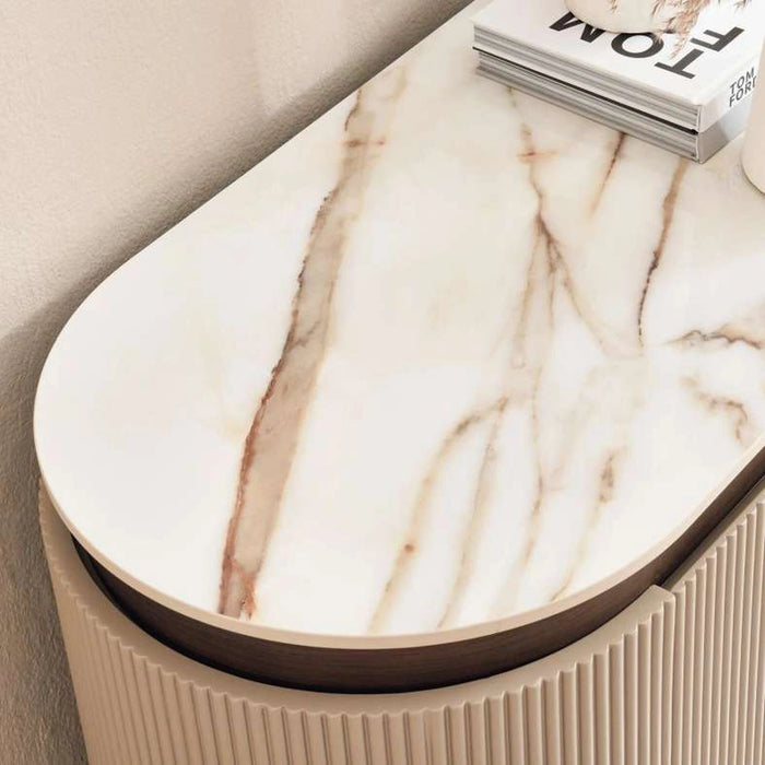 Zavian Sideboard With 2 Door 3 Drawers Sintered Stone - Beige Gold