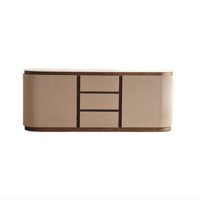Zavian Sideboard With 2 Door 3 Drawers Sintered Stone - Beige Gold