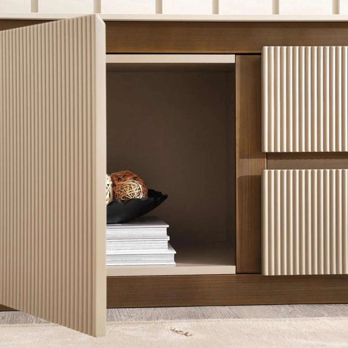 Zavian Tv Unit Upto 80 Inches Sintered Stone - Beige Gold