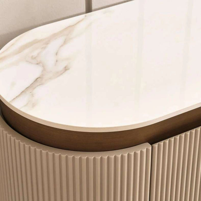 Zavian Tv Unit Upto 80 Inches Sintered Stone - Beige Gold