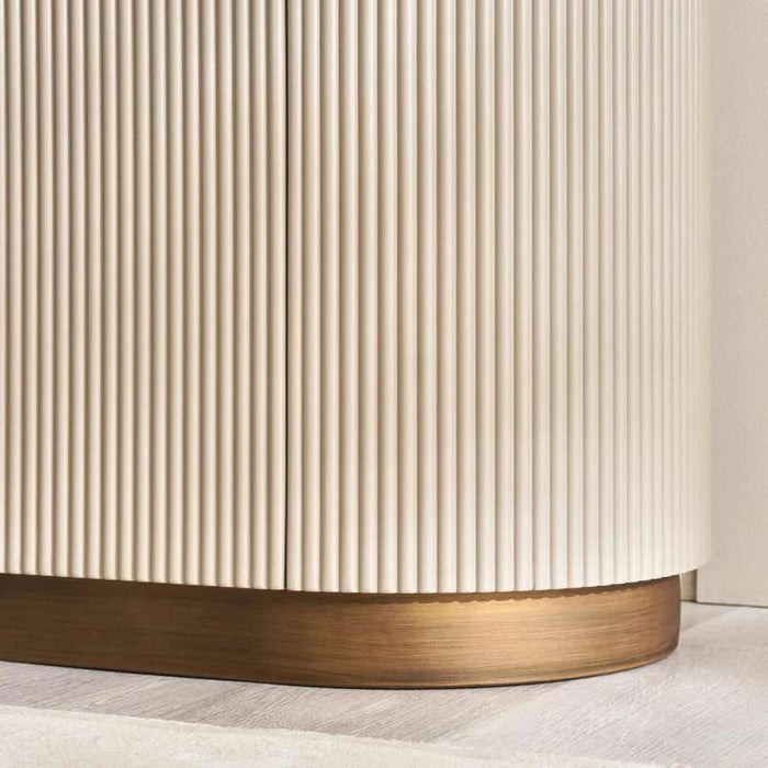 Zavian Tv Unit Upto 80 Inches Sintered Stone - Beige Gold