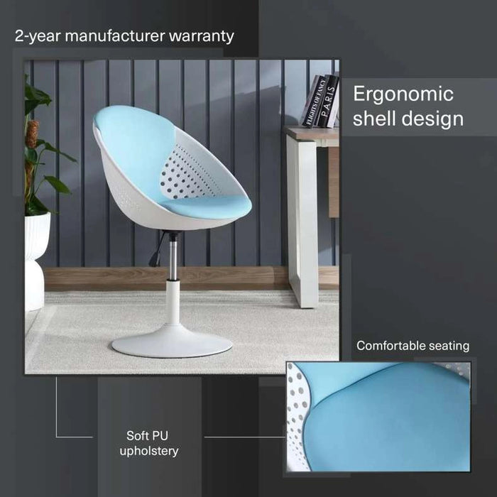Zeiss Office Visitor Chair - White & Blue