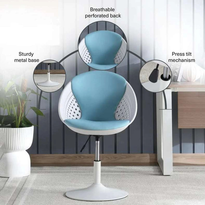 Zeiss Office Visitor Chair - White & Blue