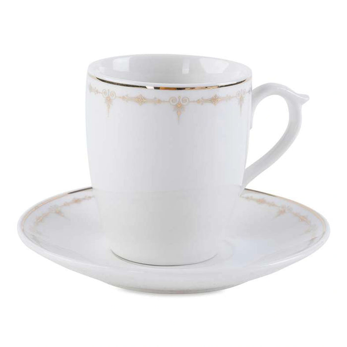 Zelik 12- Piece Tea Cup Saucer 180Ml - White