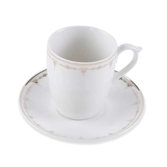 Zelik 12- Piece Tea Cup Saucer 180Ml - White