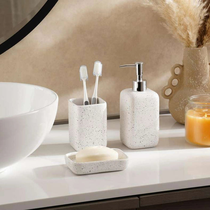 Zen 3 Piece Ceramic Bath Accessories Set -White Pan Home