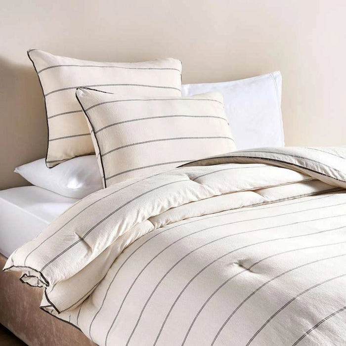 Zenith Woven Stripe 3-Piece Full Comforter Set 160X240Cm- Ivory