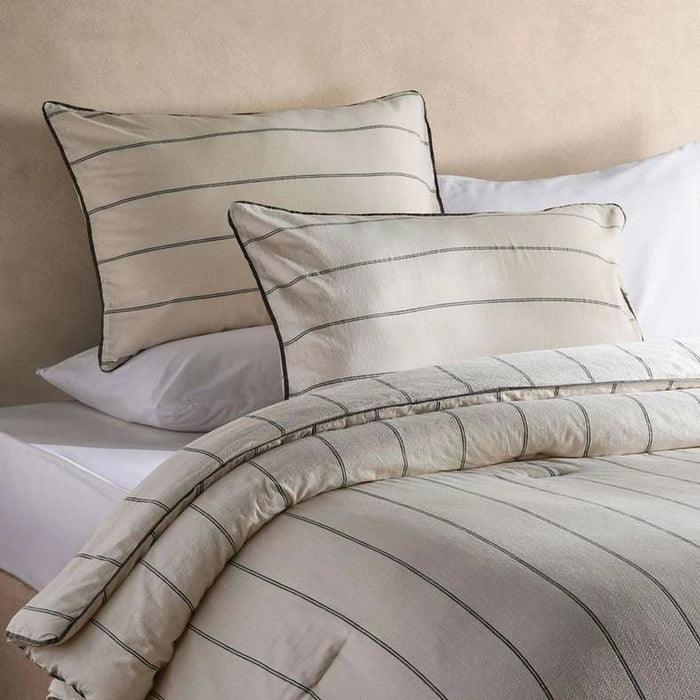 Zenith Woven Stripe 3-Piece Queen Comforter Set 200X240Cm - Ivory
