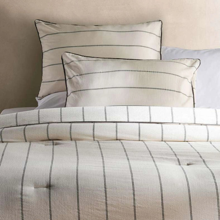 Zenith Woven Stripe 3-Piece Queen Comforter Set 200X240Cm - Ivory
