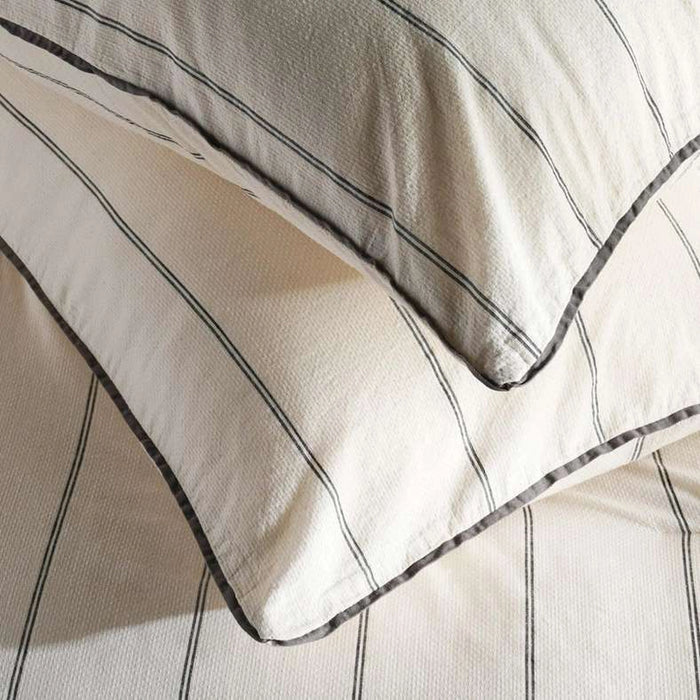 Zenith Woven Stripe 3-Piece Queen Comforter Set 200X240Cm - Ivory