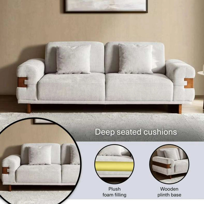 Zentro 3 Seater Sofa - Beige