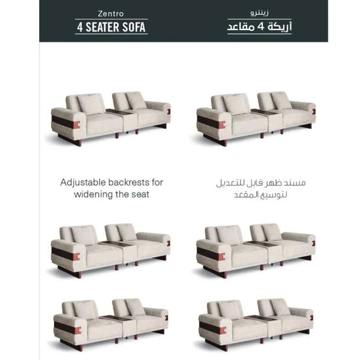 Zentro 4 Seater Sofa - Beige