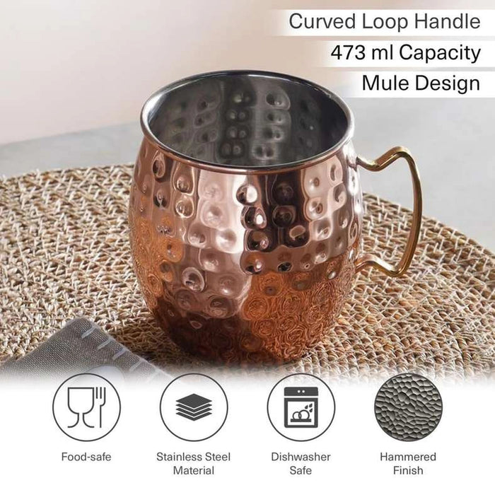 Zevah Hammered Mule Mug 473Ml -Copper