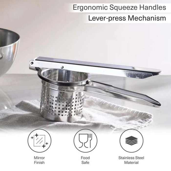 Zeyor Stainless Steel Potato Masher 25X9X11Cm -Chrome