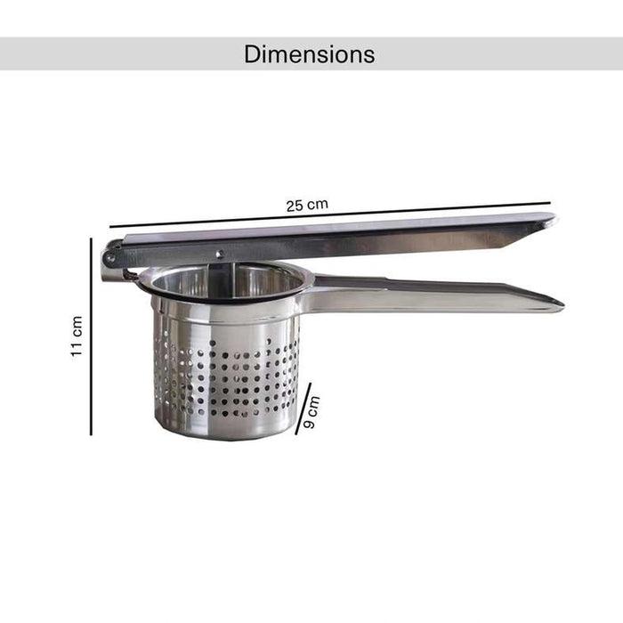 Zeyor Stainless Steel Potato Masher 25X9X11Cm -Chrome