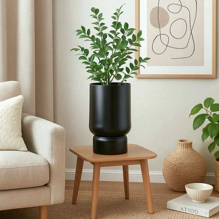 Zibo Metal Reversible Planter 35X35X56Cm- Black
