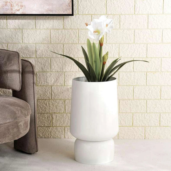 Zibo Metal Reversible Planter 35X35X56Cm- White