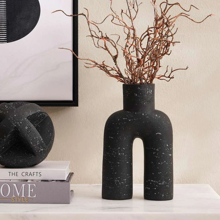 Zihao Polyresin Vase 16X7.5X25Cm - Black