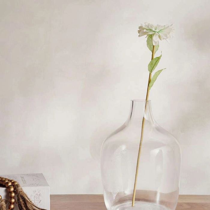 Zinnia Real Touch Artificial Stem Flower H45Cm - White