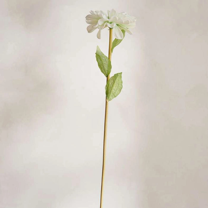 Zinnia Real Touch Artificial Stem Flower H45Cm - White