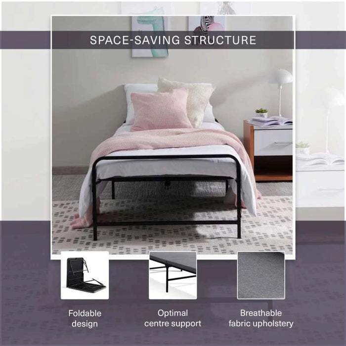 Zinus Folding Bed With Mattress - Grey Black