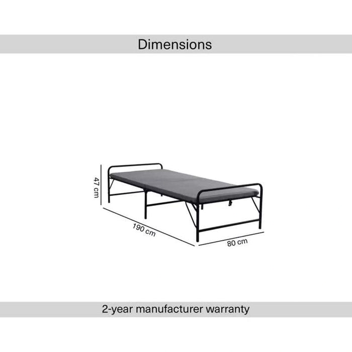 Zinus Folding Bed With Mattress - Grey Black