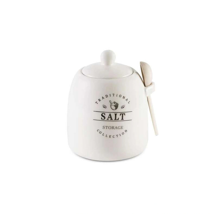 Zira Salt Canister With Spoon 700Ml - White