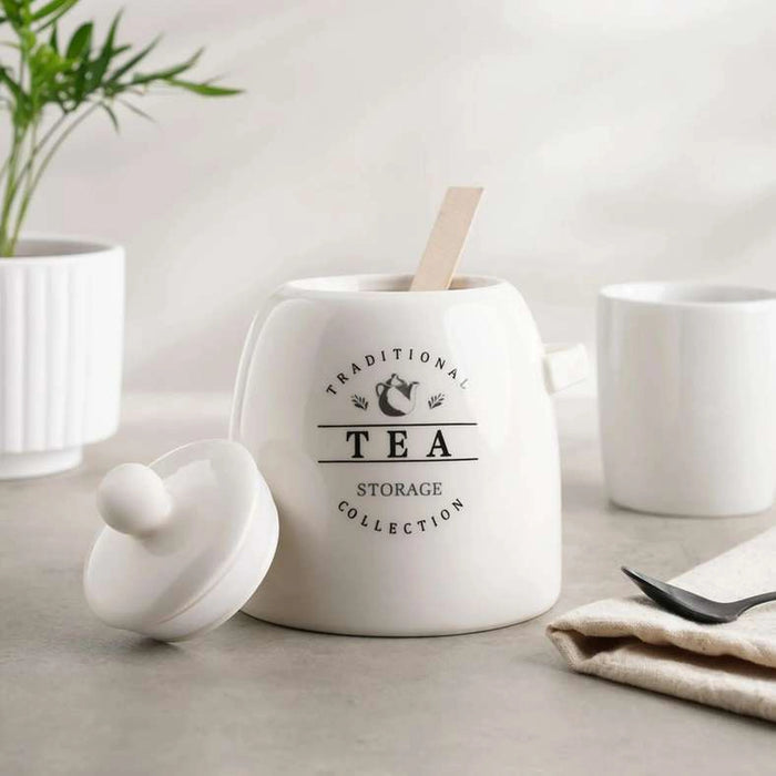Zira Tea Canister With Spoon 700Ml - White