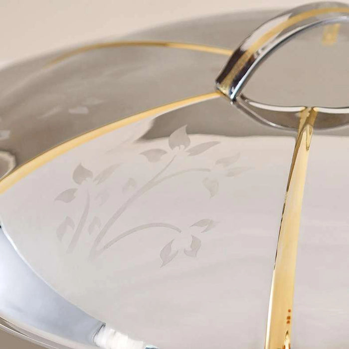 Ziya Gold Serving Dish 40Cm - Chrome & Gold