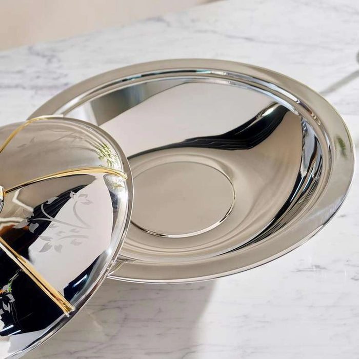 Ziya Gold Serving Dish 40Cm - Chrome & Gold