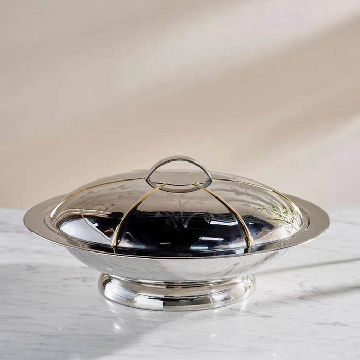 Ziya Gold Serving Dish 40Cm - Chrome & Gold