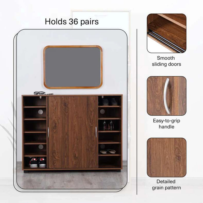 Zober Shoe Rack 36 Pairs - Brown