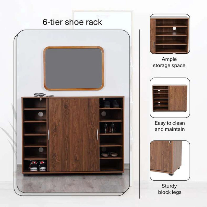 Zober Shoe Rack 36 Pairs - Brown