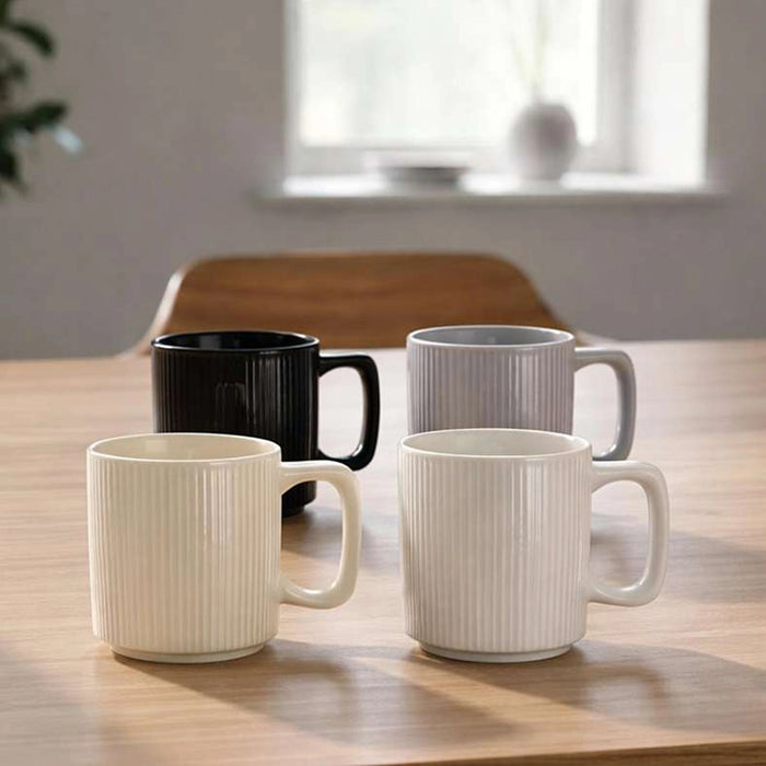 Zoe 4-Piece Porcelain Mug 385Ml -Assorted