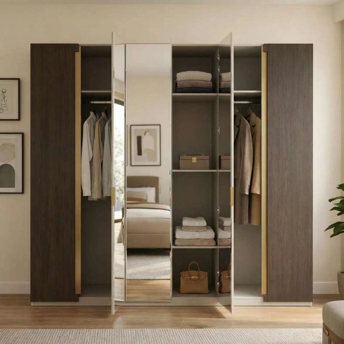 Zoe 6 Door Wardrobe - Light Grey