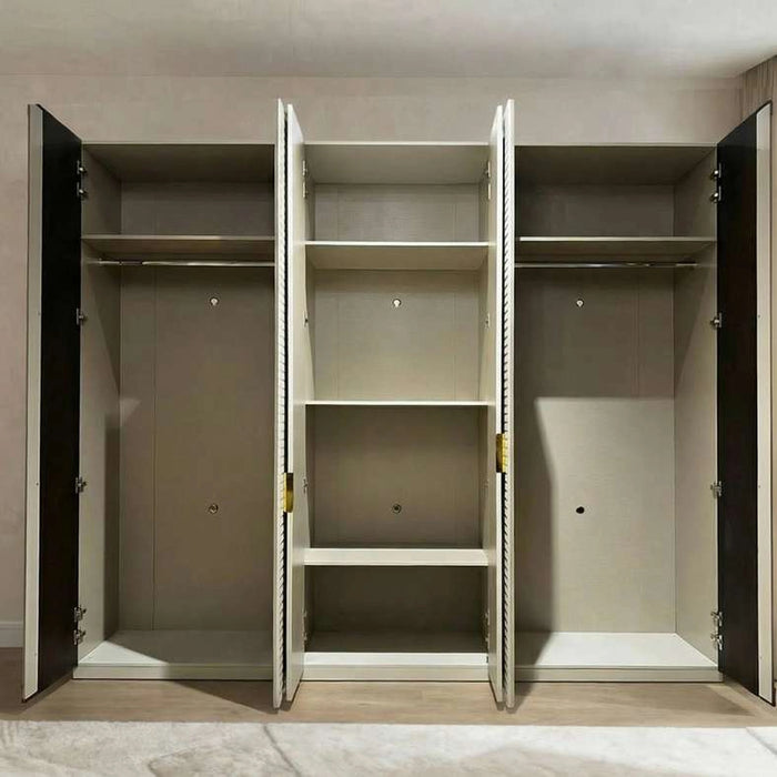 Zoe 6 Door Wardrobe - Light Grey
