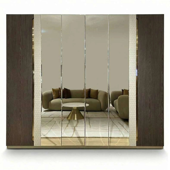 Zoe 6 Door Wardrobe - Light Grey