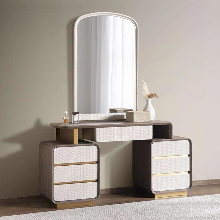 Zoe Dresser And Mirror - Light Grey