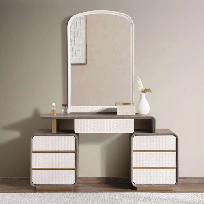Zoe Dresser And Mirror - Light Grey