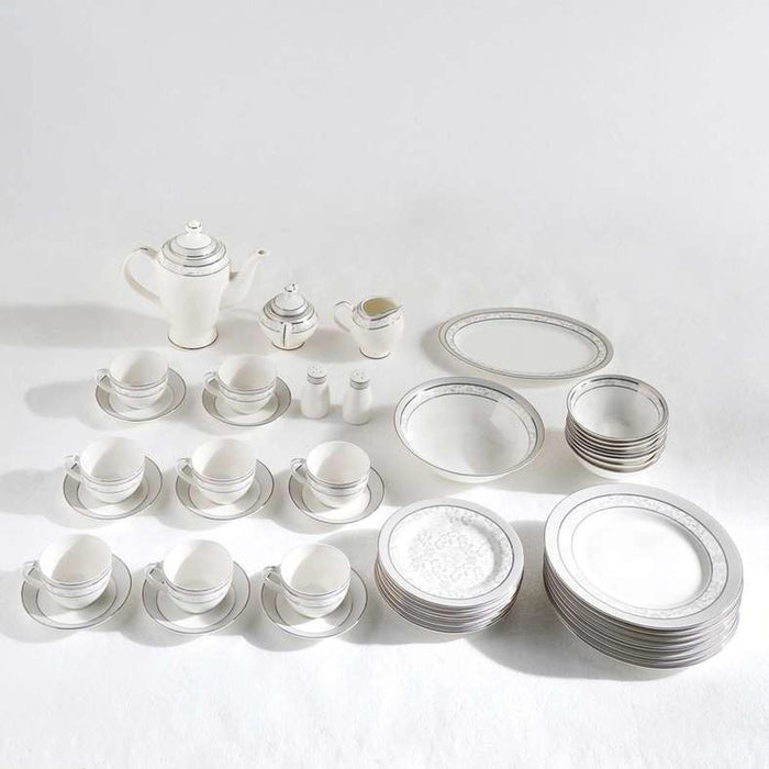 Zoha 47-Piece Porcelain Dinner Set -White