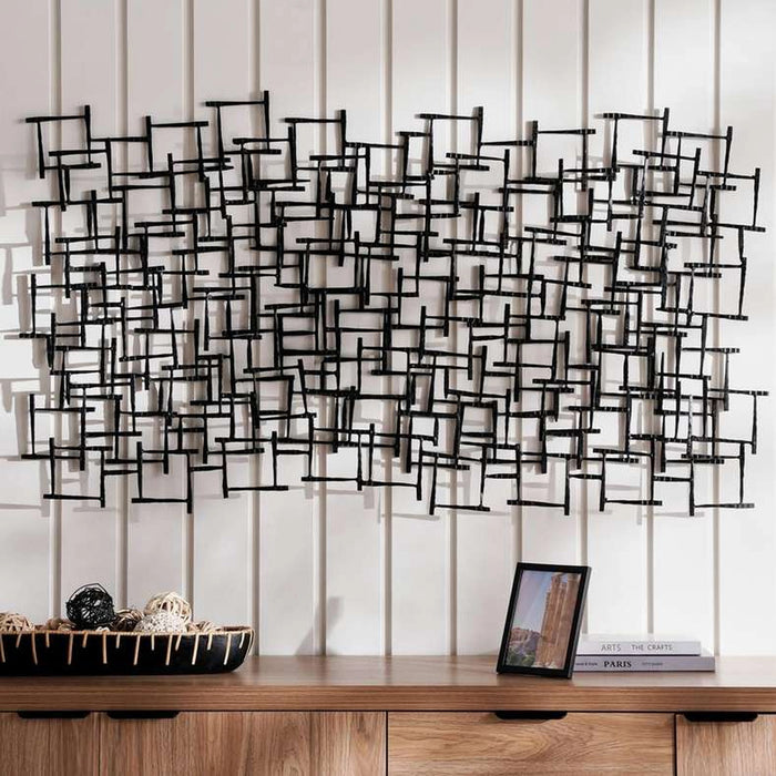 Zove Metal Wall Plaque 127X66X9Cm - Black