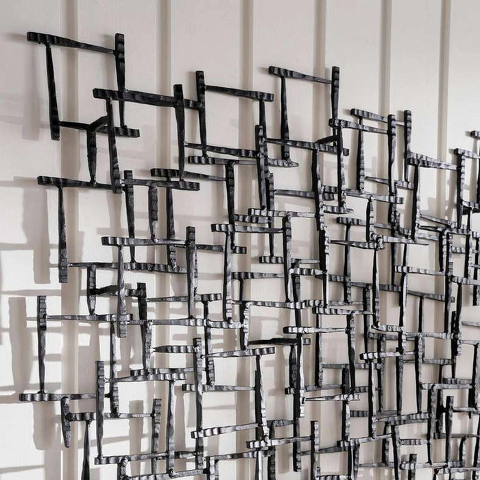 Zove Metal Wall Plaque 127X66X9Cm - Black