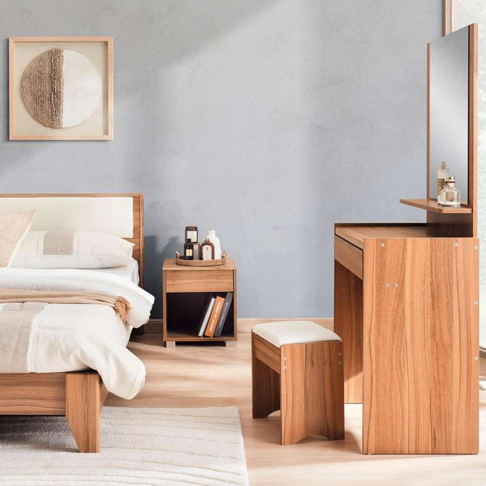 Zoyal 6 Pc Bedroom Set Mdf - Walnut