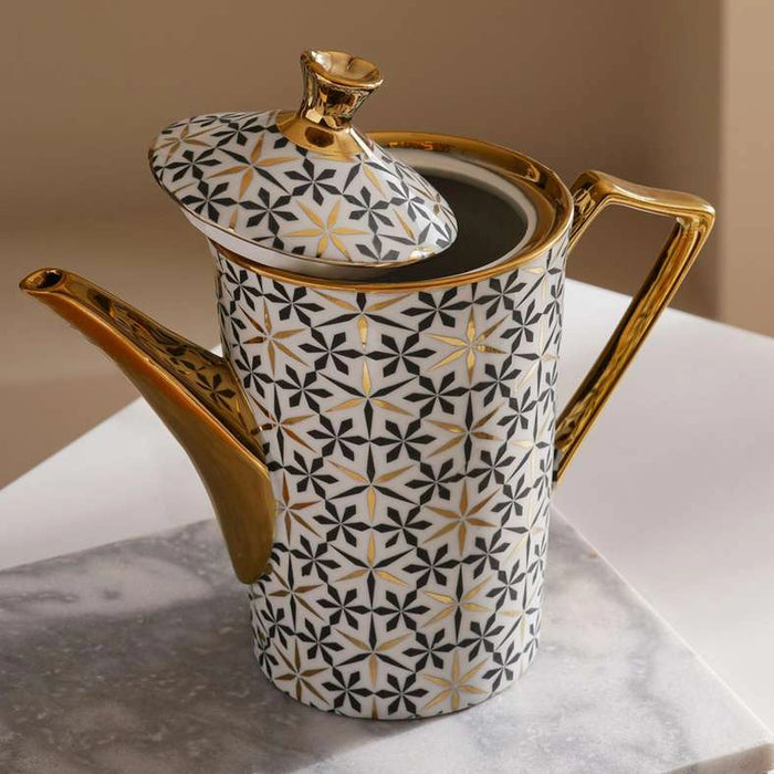 Zuri 13-Piece Tea Set - Pot 1.2L + Cup 220Ml -White Blue