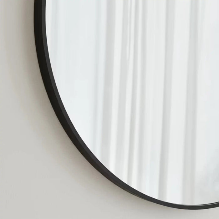 Stanley Metal Wall Mirror Dia 80cm - Black Pan Home